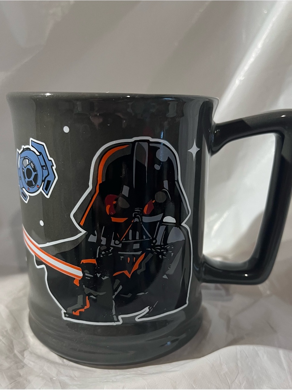 Star Wars Black Darth Vader Ceramic 14 Oz Mug with Orange Accents
